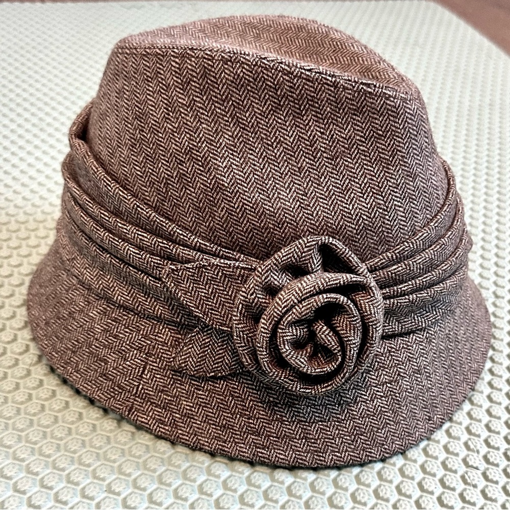 San Diego Hat Co herringbone Women's Hat with Floral Accent